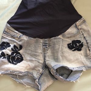 Maternity jean shorts